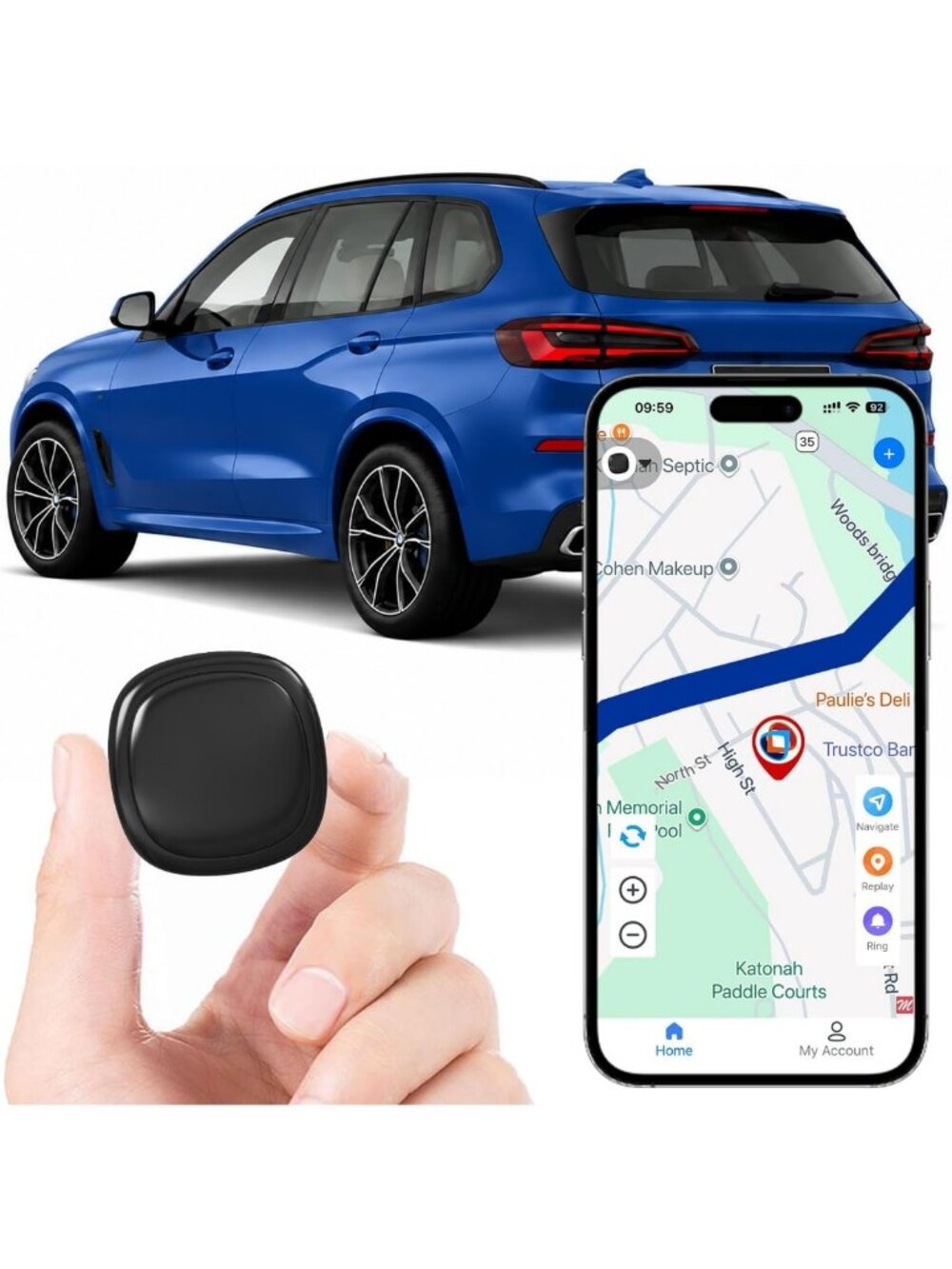 Mini Portable Magnetic GPS Tracker for Vehicles, Kids & Pets - No Fees, Global